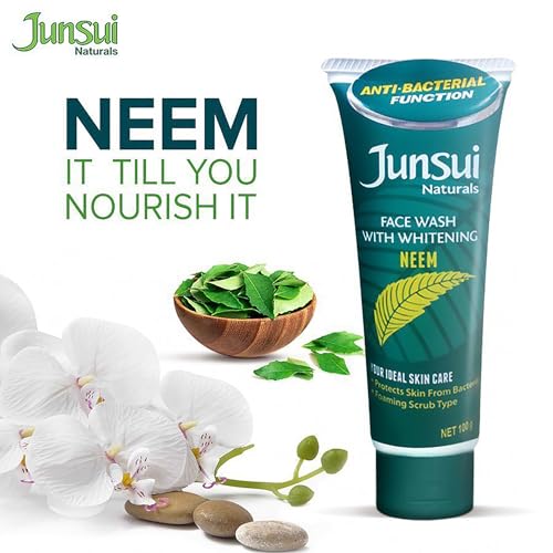 Image of Junsui Naturals Neem Face Wash for Skin Protection 100g (Pack of 2) | Protect Skin from Germs | Contains Yam Bean extract