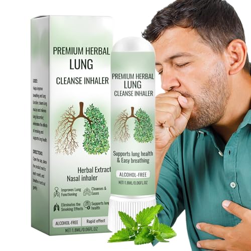 Inhalateur Pulmonaire Végétal Naturel – 1,8 Ml, Extrait De Molène À Base De, Inhalateur Nasal Portable | Soutien Respiratoire, Nettoyage Des Poumons Et Détox, Facile À Utiliser Pour Soulager L