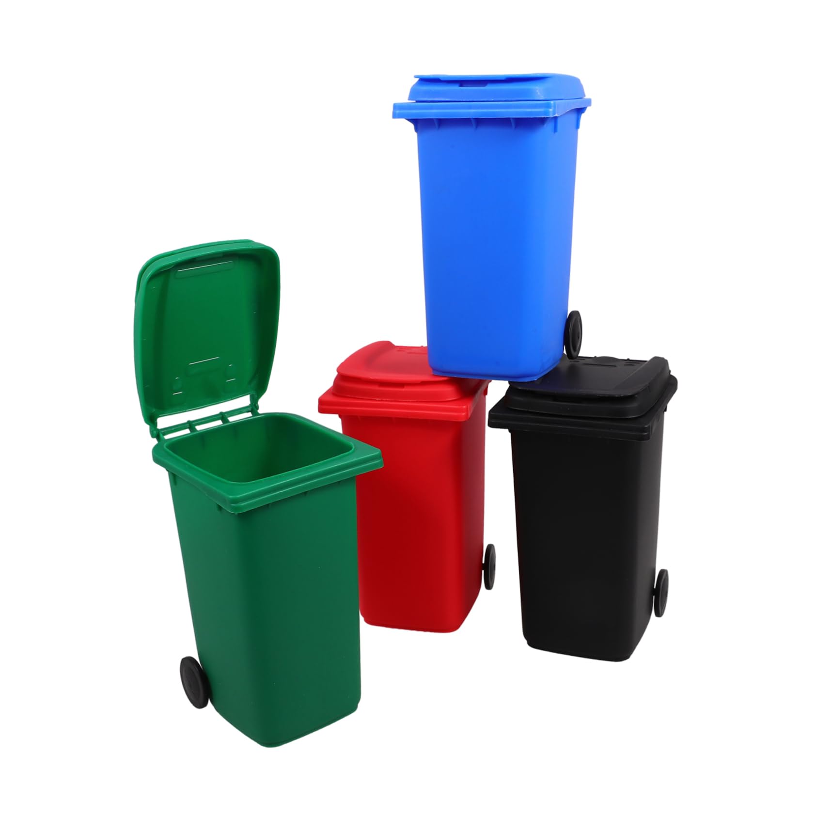 DOITOOL 5 Set Mini Portapenne Per Cestino Minuscolo Con Coperchio Biin Desktop Scrivania Matita Bidone Della Spazzatura in Miniatura Carino Mini Pattumiera Da Appoggio Plastica 4 Pezzi * 5
