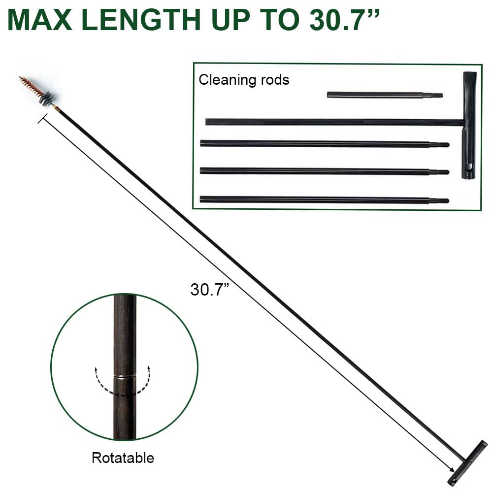 Rifle Gun Cleaning Kit Brush Snake Swab Tools Barrel Cleaning Line for 5.56mm .22Cal .223Cal .22LR,6-calowy pistolet do czyszczenia pistoletu