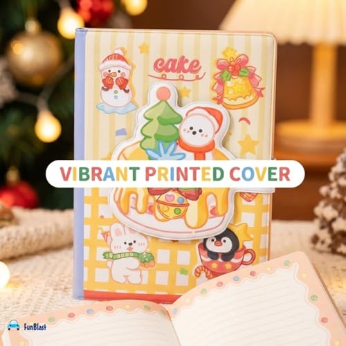 Image of FunBlast Diary for Girls - Christmas Kawaii Diary with Puffy Buckle Lock, Journal Diaries for Girls, Notepad for Students Stationary Items, Birthday Gifts (112 Sheets) (Cake)