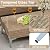 Jing's Villa 4-Piece Outdoor Sectional Sofa Set, All-Weather Wicker Patio Furniture with L/R armrest & Tempered Glass Table, Comfortable Garden Conversation Set for Backyard, Poolside, Deck,Beige