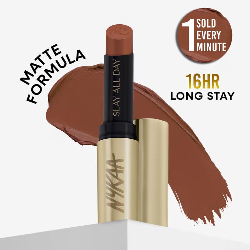 Image of Nykaa Matte to Last No Transfer Long Lasting Lipstick (3.5g) (Chai)
