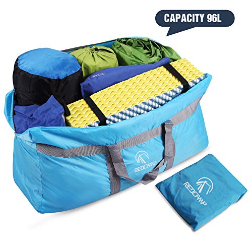 REDCAMP 96L Extra Large Duffle Bag Lightweight, Water Resistant Travel Duffle Bag Foldable for Men Women, Blue
