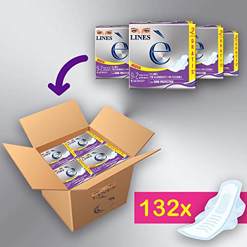 Lines Il est long serviettes avec ailes en Lactifless pack de 132