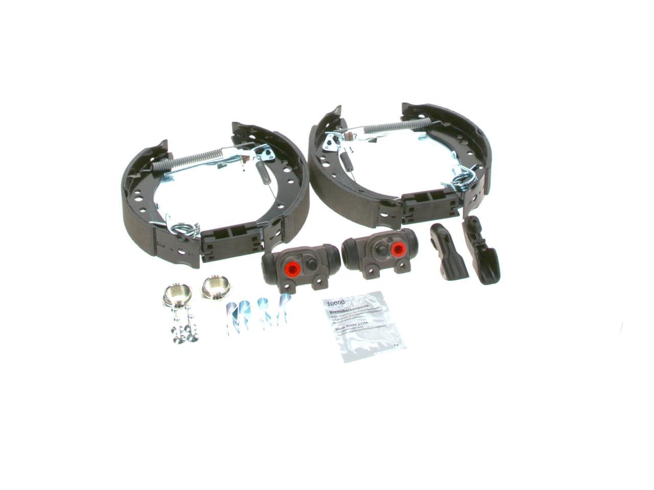 BOSCH Kit ganasce freno 0204114614 | Kit freno a tamburo posteriore, 2 cilindri freno a ruota, 4 ganasce freno
