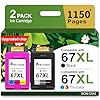 Cartuchos de tinta 67XL de repuesto para impresora HP 67 67XL DeskJet Envy 2855e 2800e 2755e 2700 2700e 6055e 6000 4255e 4155e 4100 4100e 6400 2752e tinta de impresora HP 26.4 in