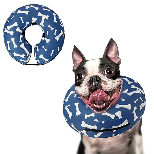 Image of Supet Inflatable Dog Cone Collar Alternative After Surgery, Doggie Neck Donut Collar Recovery ECollar for Post Surgery, Soft Dog Cone for Small Medium Puppies Cats