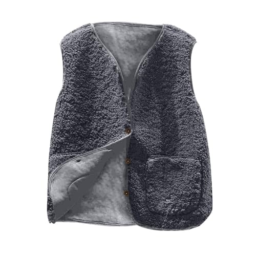 Toddler Fuzzy Cardigan Button Down V Neck Sweater Waistcoat Boys Girls Soft Lightweight Fleece Sleeveless Sweater4