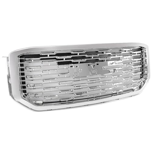 Zmautoparts Mesh Style Front Bumper Upper Hood Grille Grill Chrome Compatible With 2015-2020 Gmc Yukon/Yukon Xl #TOP21