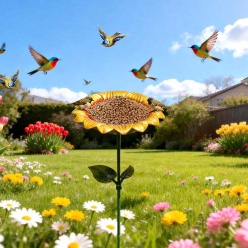 Vogeltränke für den Garten,Vogelbad Stehend,Metall Vogelbecken Schüssel Wildvogeltränken Wassertränke,Vogelfutterspender Vogeltränke,Freistehend Abnehmbar,für Wildvögel frostfest, Garten,Hinterhof