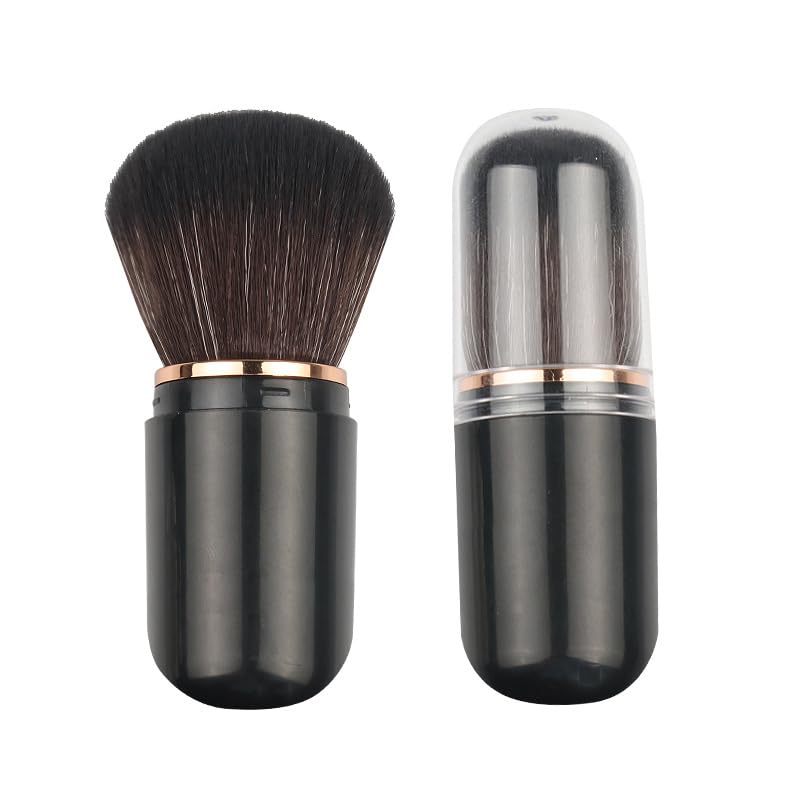 Generic Retractable Makeup Brush,Professional Mushroom Head Mini akeup Brushes Set,Portable Powder Brush Blusher Brush Contour Cream Blush Brush Kit (
