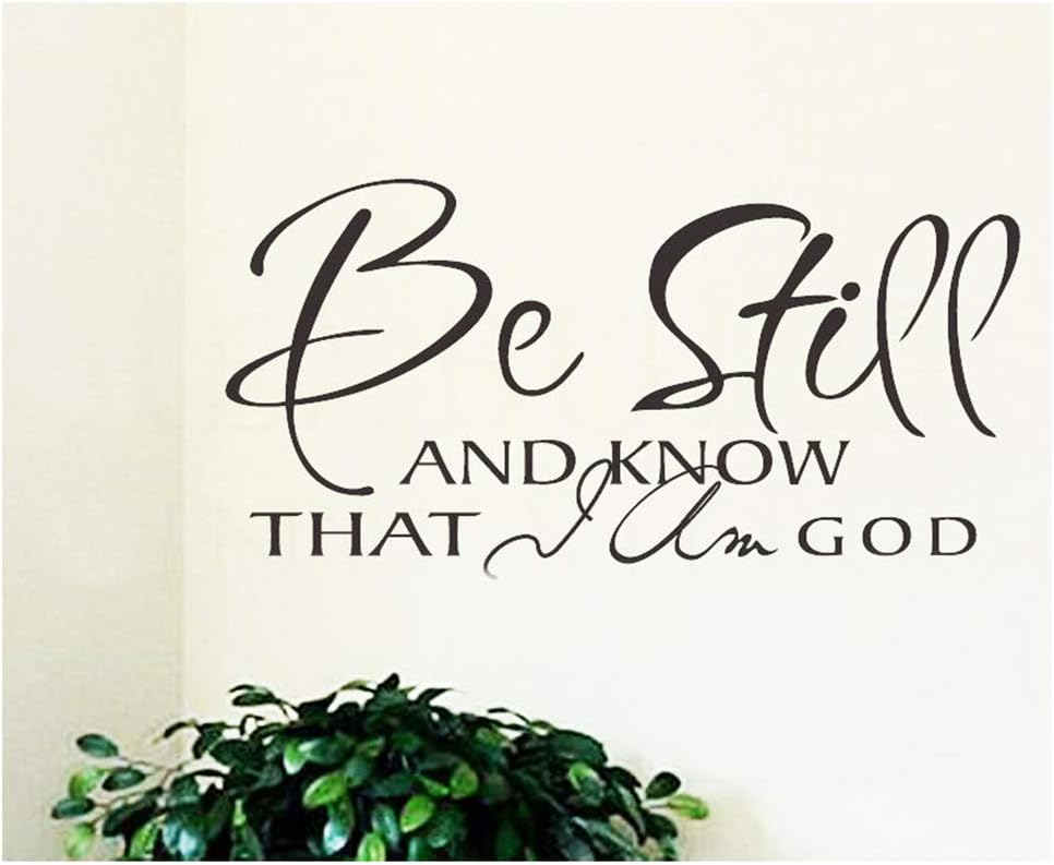 Homemay PVC Wall Stickers English Religion Be Still living room home decor can be removedWallpaper91.4cm x45.7cm-Gray