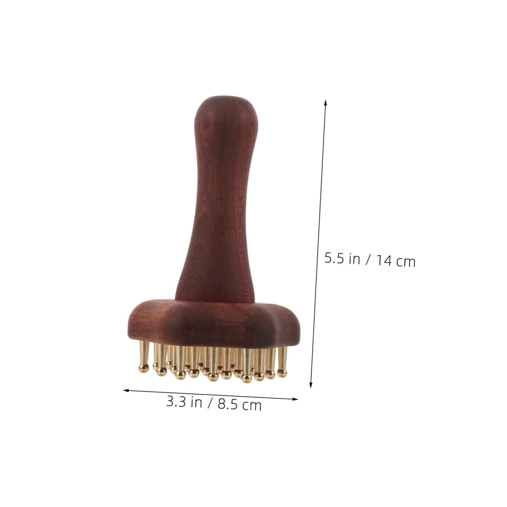 CALLARON Cepillo ergonómico de latón y madera con 24 dientes para masaje abdominal y cuidado de cuello, adecuado para spa en casa, pack doble