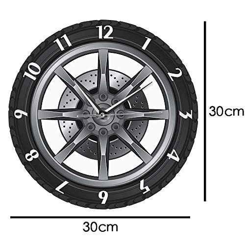Reloj de pared analógico silencioso vintage de 12 pulgadas miniatura 3