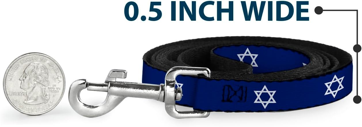 Dog Leash Star of David 6 Feet Long 1.0 Inch Wide