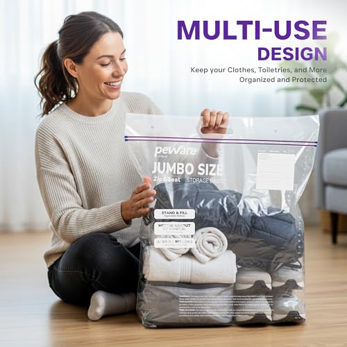 Bolsas de plástico resellables de 20 x 26 pulgadas para guardar ropa y edredones XL 3