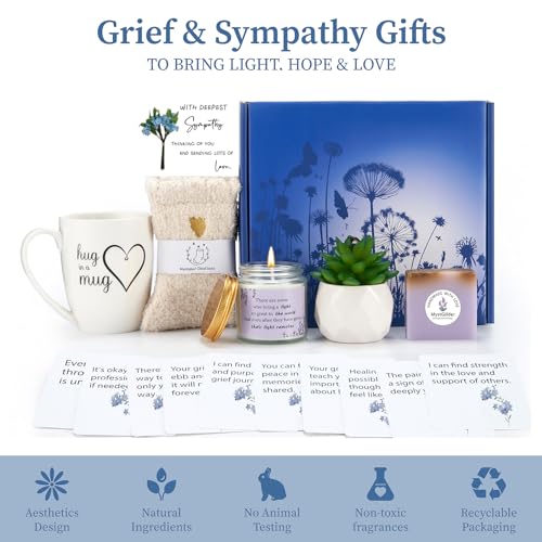 Mystgifder Forget Me Nots Sympathy Gift Baskets Bereavement Gifts For Loss Of Loved One Mother Father Condolences Rememberance Grief Gifts Funeral Sorry For Your Loss Hug Gift Ideas For Women thumb #1
