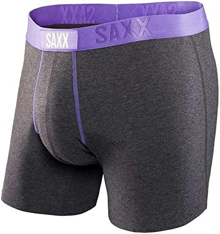 SAXX Underwear Co. Saxx Men's Fiesta Boxer Brief (M, Heather Grape)