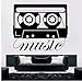 Produktbild wmyzfs Musik Stil Wandtattoo Musik Kassette Wandaufkleber Tonbandgerät Design Wandbild Music Player Aufkleber Für Wohnkultur 42x36 cm