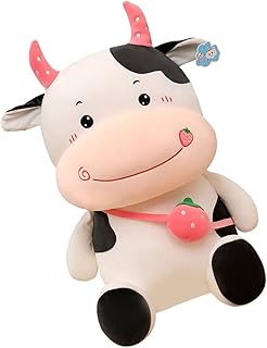 MUSISALY Decorações Para Casa 1Pc Ano Do Boi Brinquedo De Pelúcia Blush Decoração Almofadas De Carro Enfeite De Ano De Boi Adorno De Boneca De Pelúcia Boneca De Vaca Frutas Cetim