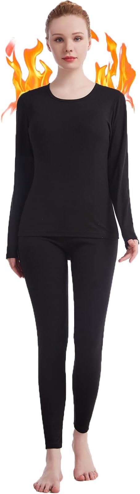 Thermal Underwear for Women Long Johns Womens Pajamas Set Solid Ultra Soft Long Sleeve Base Layer Gifts with Box