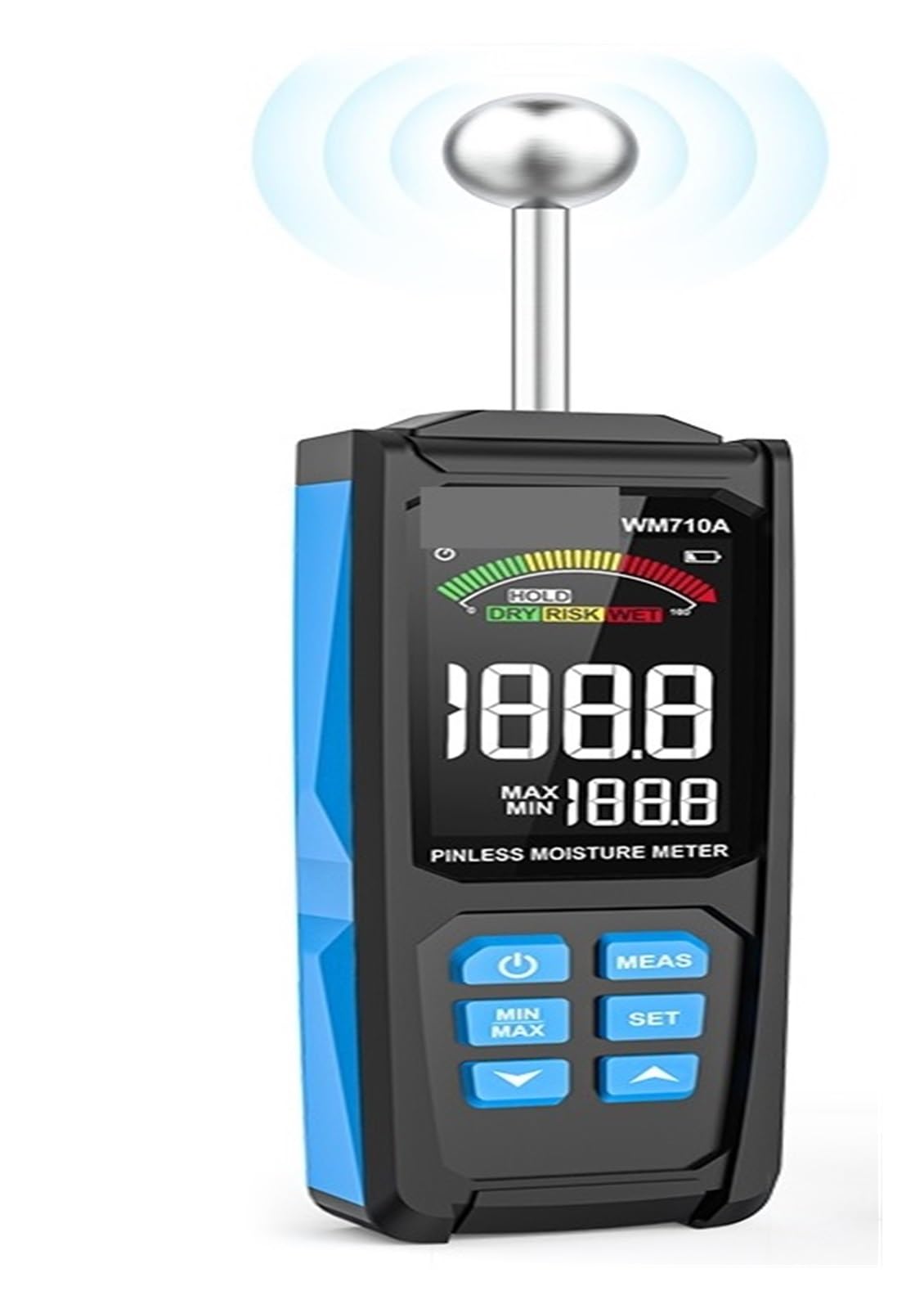 Digital Wood Moisture Meter Timber Damp Detector Alarm Function Humidity Tester Non-Contact Hygrometer Detector