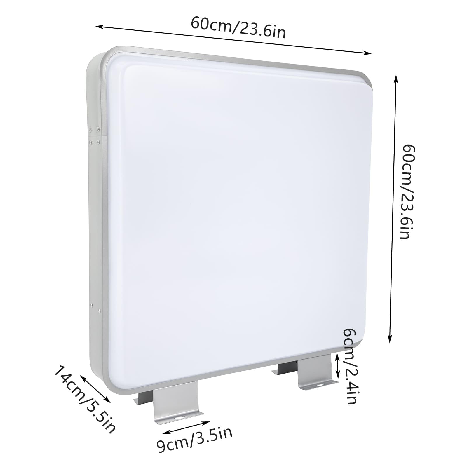Panel publicitario luminoso LED, caja de luz LED cuadrada doble cara, 60 cm, IP65, aleación de aluminio y acrílico, para restaurantes, tiendas y peluquerías