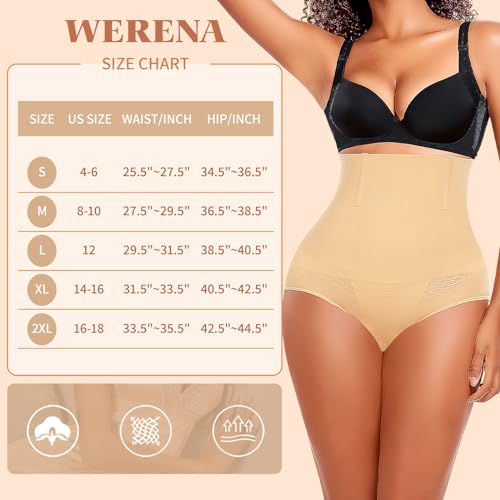 Image of Werena Tummy Control Shapewear Panties For Women Seamless High Waist Shaping Body Shaper Girdle Underwear