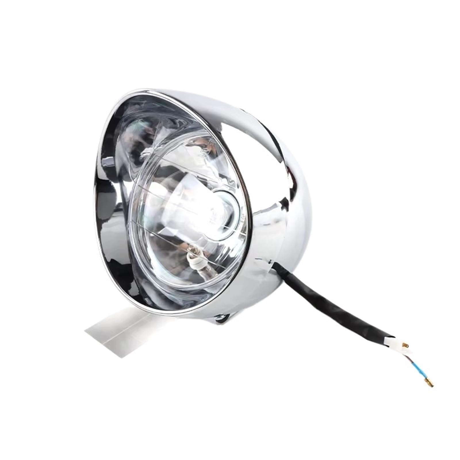 Phare de moto universel chromé obus compatible Dyna Shadow Steed - 6