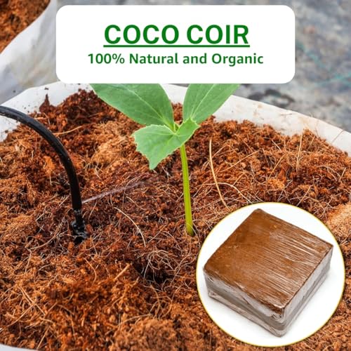 Image of ecofynd 4.5Kg Cocopeat Block for Home Garden, Natural & Eco-Friendly Coconut Coir Pith Fibres, Organic Fertilizer & Soil Manure Potting Mixture for Hydroponic Plant, Terrace Gardening & Potted (CBRK)