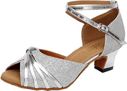 Chaussures latines femme paillettes pour mariage et bal en talon 5 cm