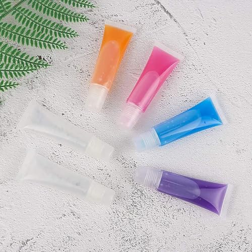 Image of 5Pc 5ml Clear Mini Refillable Empty Squeeze Lip Gloss Lip Balm Lip Oil Tubes Storage Container Jar Bottles with Screw Cap for Household Translucent Frosted & Travel Toiletries