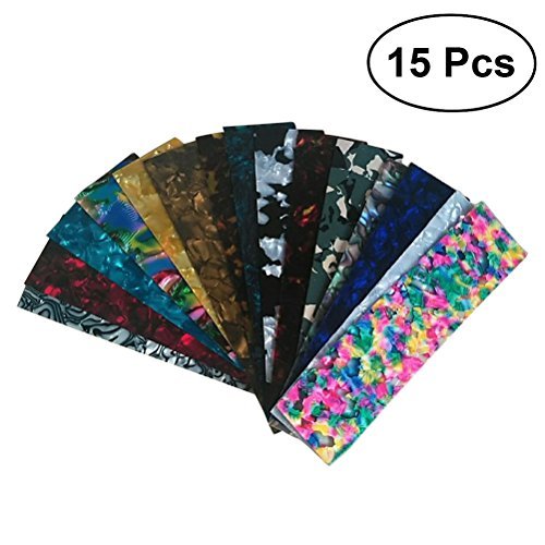 ULTNICE 15pcs Guitar Pick Punch Sheets DIY Celluloid Guitar Pick Strips Random Color