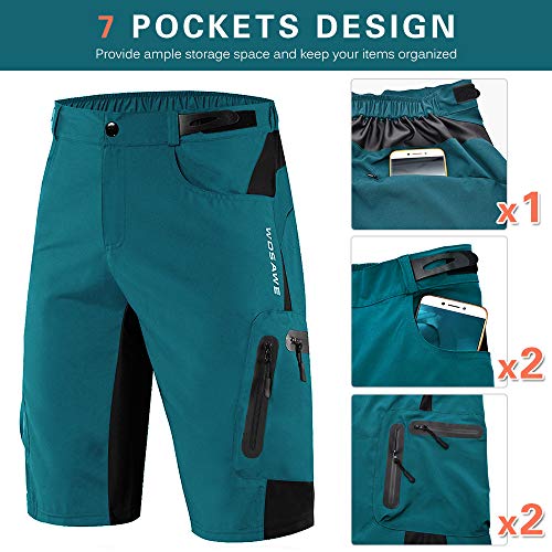 Shorts de ciclismo, Andoer Calções de ciclismo masculinos soltos e respiráveis ​​de secagem rápida S