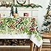 Horaldaily Christmas Tablecloth 60×84 Inch Rectangular, Holly Fruits Washable Table Cover for Party Picnic Dinner Decor