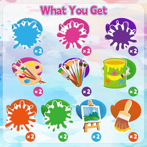Image of 40Pcs Art Painting Hanging Swirl Decorations, Colorful Painting Birthday Party Ceiling Hanging Swirls Artist Hanging Swirls for Art Themed Birthday Baby Shower Party Decor Supplies
