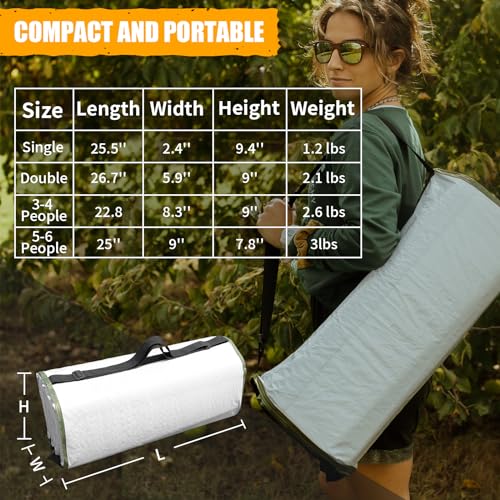 Foam Sleeping Pad for Camping - AYAMAYA Foldable Camping Mattress for 3 4 Person, Extra Thick Waterproof Tent Footprint Inner Camping Mat for Outdoor Backpacking Hiking Picnic Camping