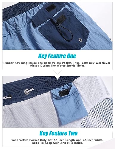 Image of maamgic Mens Swim Trunks 5 inch with Mesh Lining Quick Dry Bathing Suits for Men Swim Shorts Swimwear