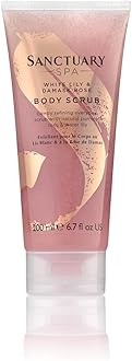 Sanctuary Spa White Lily and Damask Rose Body Scrub with Natural Pumise and Essential Oils, Vegan and Cruelty Free, 200ml