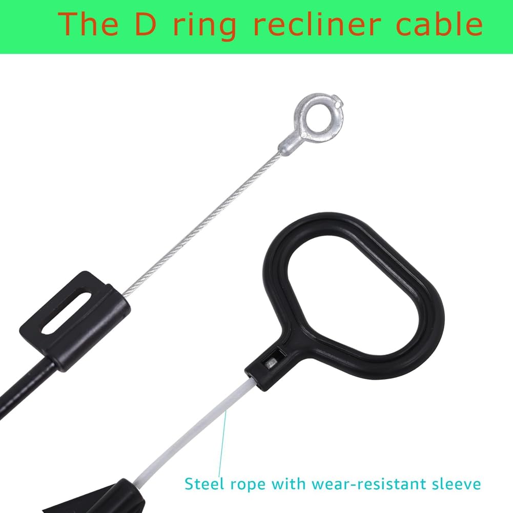 Bloepum D Ring Replacement Recliner Handle,for Lazyboy Handle Cable, Release Cable Couch Recliner Replacement Parts,2 Pack