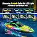 HOLYFUN RC Boat for Kids & Adults, 2.4GHz 9.3 Mph Remote Control Boat with Led Light, 2 Battery(30 Mins Play), Summer Toys Boats for Water Pool & Lake