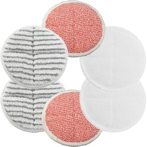 Dhoua 6 Packs Spinwave Mop Pads Replacement Compatible with Bissell Spinwave Mops 2124 2039 2037 2039A Series Hard Floor Cleaning Kits 2 Soft Pads, 2 Scrubby and 2 Heavy Scrub Pads Cover