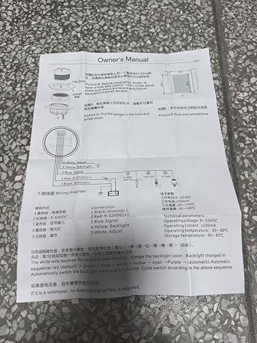 Kraftstoffanzeige, Kraftstoffstandsanzeige 52 mm 0-190ohms mit 7-Farben Hintergrundbeleuchtung Und Alarm LED Universal für Auto Boot