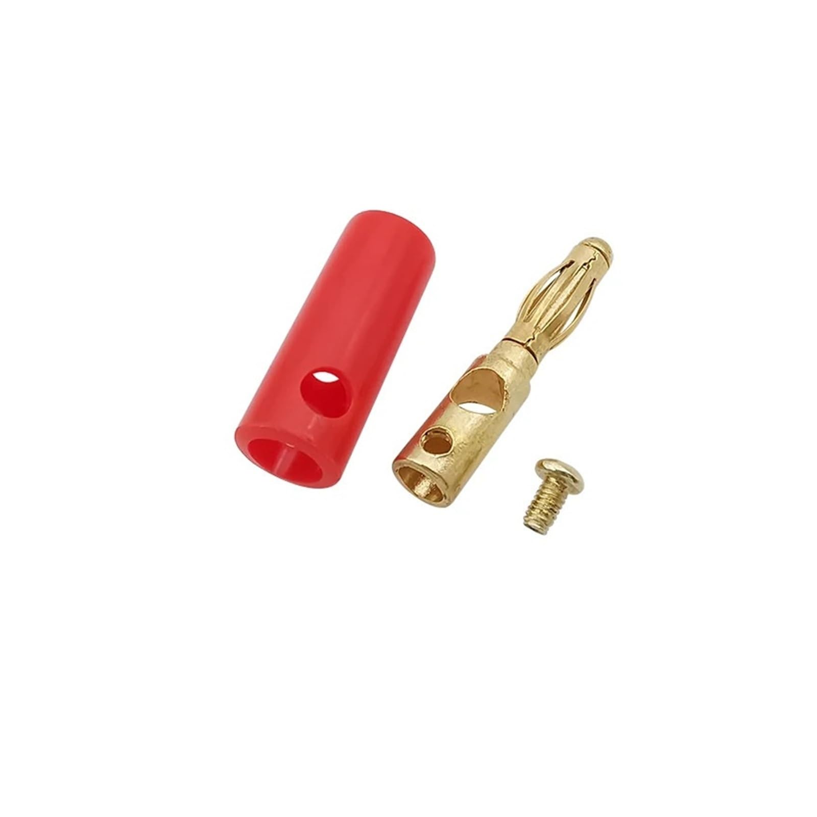 Lot de 20 fiches banane à vis plaquées or de 4 mm pour haut-parleur Rouge/noir (20 pièces rouge)