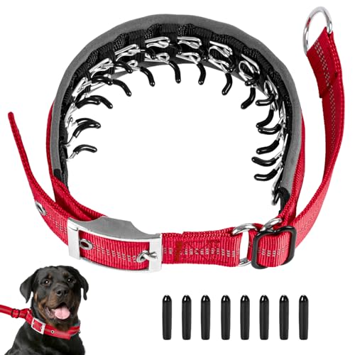Duckygoo Reflective Martingale Collar for Dogs - Hidden Anti Pull Adjustable Training Collar Heavy Duty Buckle, Suitable for Small Medium Large Dogs on Walking & Hunting,Red,M