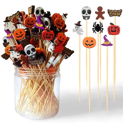 120 PCS Halloween Cocktail Picks - 4.7 Inch 10 Mixed