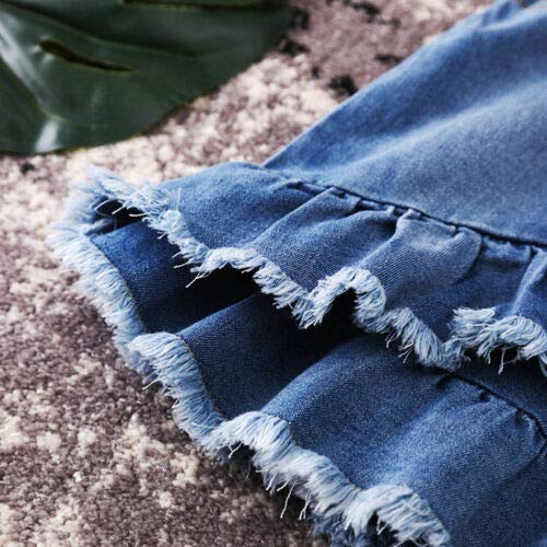 Toddler Kids Girls Denim Mini Skirt Outfit Infant Baby Girl Ruffles Short Dress4