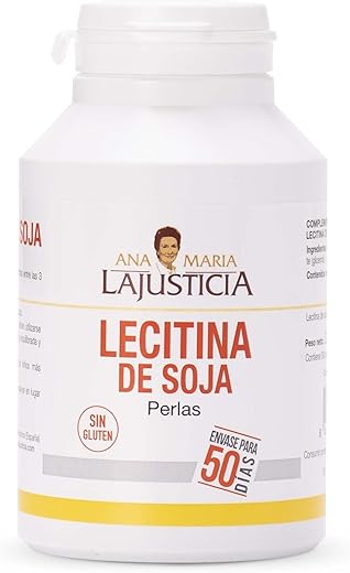 Ana María Lajusticia - Lecitina De Soja – 300 Perlas. Reduce El Colesterol En Sangre Y Mejora La Memoria. Envase Para 50 Días De Tratamiento