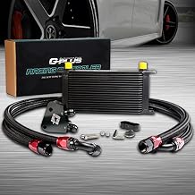 G-PLUS 19 Row GM Aluminum Engine Transmission Oil Cooler Kit + Oil Cooler Sandwich Plate English Style Replacement For LS1 LS2 LS3